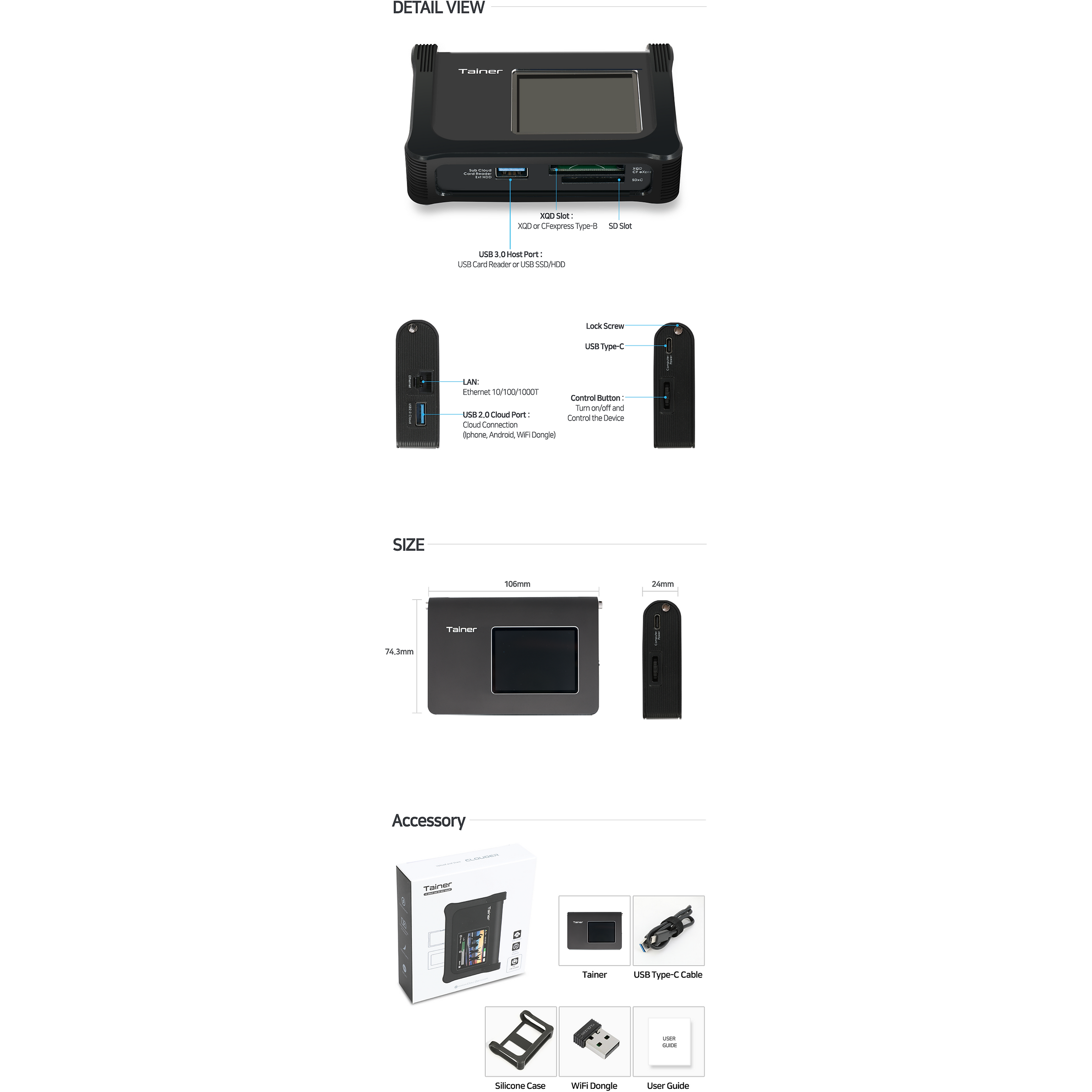 ClouZen TAINER CL-TN001S - with CFast express type A option