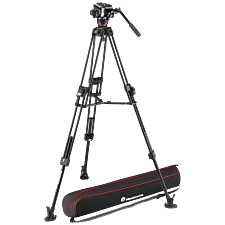Manfrotto 504X Fluid Video Head with 645 Fast Twin Aluminium Tripod