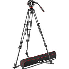 Manfrotto 504X Fluid Video Head with Carbon Fiber Twin leg tripod Ground Spreader (MVK504XTWINGC)